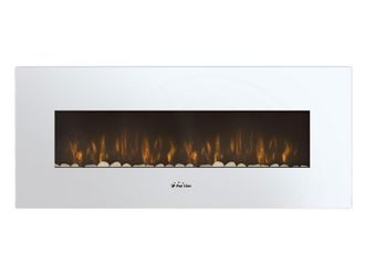 Purline Purline - Chimenea El&eacute;ctrica Panor&aacute;mica Con Luz Led Ambiental Y Panel Frontal Blanco