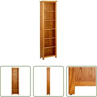 vidaXL vidaXL Libreria in legno massello - Libreria a 6 Ripiani 52x22x180 cm in Legno Massello di Rovere