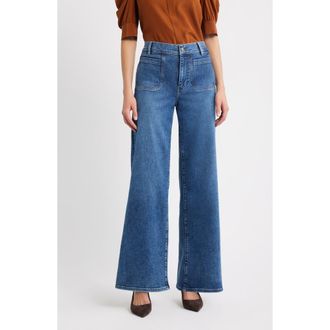 Frame Denim Le Slim Palazzo Patch Pocket High Waist Wide Leg Jeans in Esteem at Nordstrom Rack, Size 30