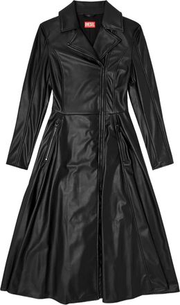 Diesel Abito midi D-Ragon con zip - Nero