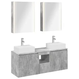 vidaXL Juego De Muebles De Ba&ntilde;o 5 Uds. Gris Hormig&oacute;n Vidaxl