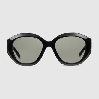 Gucci Geometric-frame Sunglasses, Black