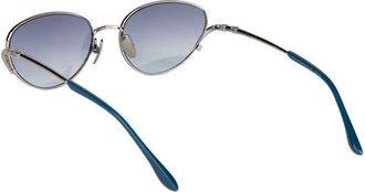 Ana Hickmann Womens Sunglasses Silver-Blue Metal Eyewear - Silver/blue