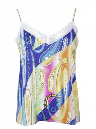 Mucho Gusto Womens Multi Color Cami Top In Paisley