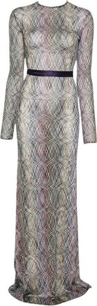 Missoni Zigzag Knit Shimmer Jurk - Dames - Maxi kleedjes - Grijs - XS - Kleedjes