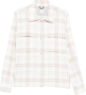 Eleventy Geruit overhemd - Beige