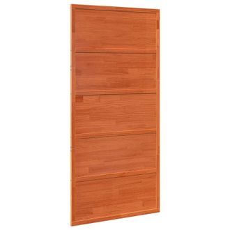 vidaXL Puerta Corrediza Madera De Pino Maciza Marr&oacute;n Cera Vidaxl