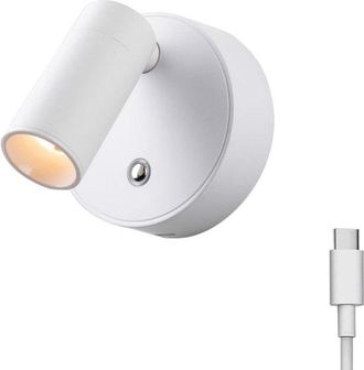 No Brand L&aacute;mpara De Pared Magn&eacute;tica Blanca Para Interiores - Interruptor T&aacute;ctil, 3 Niveles De Brillo, Rotaci&oacute;n De 350&deg;, Inclinaci&oacute;n De 90&deg;, Funciona Con Pilas/