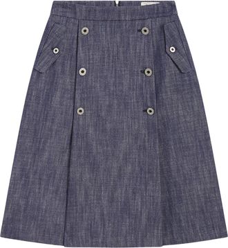 Pence Lidia Spicy Blue Flared Denim Skirt