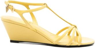 Prada T-strap Knot Sandalen - Dames - Sleehakken - Geel - 40 EU - Leer - Schoenen