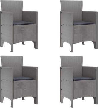 vidaXL Garden Chair 4 pcs Light grey 53 x 49 x 85 cm pp Vidaxl