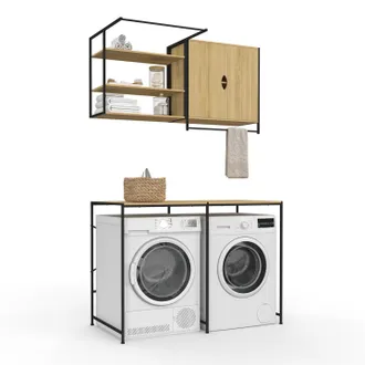 IDMarket Set Lavatrice E Asciugatrice Di Design Industriale Detroit
