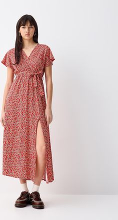 Twik Printed wraparound maxi dress