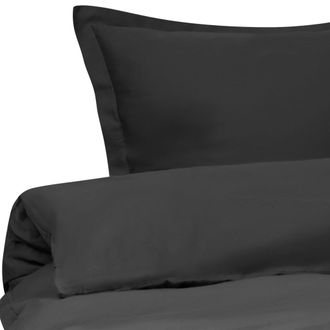 Beliani Conjunto De Funda De Edred&oacute;n Moderna De Sat&eacute;n De Algod&oacute;n 200 X 200 Cm Negro Parkrose