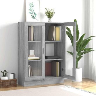 Berkfield Home Vitrine Cabinet Grey Sonoma 82.5x30.5x115 cm Engineered Wood