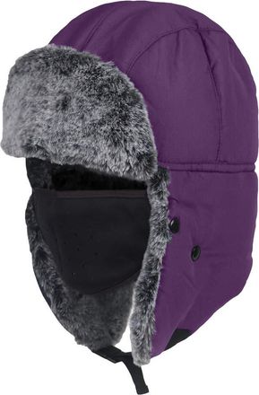 LaoZan Thermal Hat Winproof Thick Warm Cap Unisex Ski Snow Headwear Beanies Bomber Trapper Hats (Purple, 33 * 29cm)