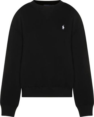 Polo Ralph Lauren logo-embroidery crew-neck sweater - Zwart