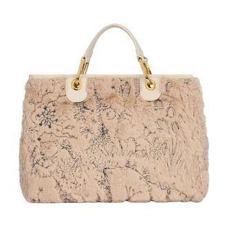 Braccialini Beth Fur Handtas - Dames - Tassen - Beige - Maat: ONE Size Taf