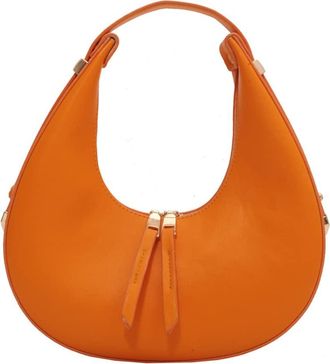 Generic Small Crescent Shoulder Bag for women Elegant Purse and handbag Casual Leather Underarm Bags Stylish tote Clutch (Orange)