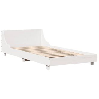 Berkfield Home Modern Bed Frame Frame White 75x190 cm Small Single Solid Wood Pine