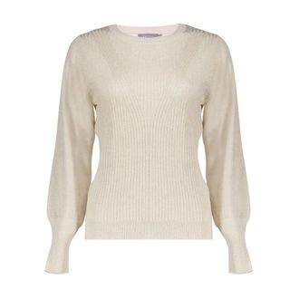 Geisha Truien & Vesten, Dames, Beige, 2Xl, Leer, Pullover V Design Lurex