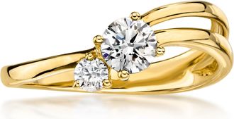 Ross-Simons Lab-Grown Diamond 2-Stone Ring in 10kt Yellow Gold