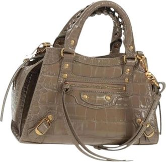 Balenciaga Pre-owned Vintage Handtas - Dames - Vintage Handtas - Grijs - ONE Size - Leer - Vintage