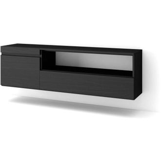 Skraut Home Mobile tv Soggiorno, Ampio spazio a disposizione, 150x45x35cm, Per tv fino a 65, Sospeso, da appendere, Stile moderno, Nero - Skraut Home