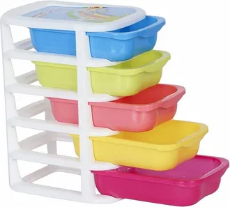 Trade Shop Trade Shop - Mini Scatola Di Stoccaggio Cassetto Desktop In Plastica A 5 Strati Multicolore
