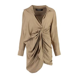 Jacquemus Dames, Jurken, Beige, Maat: XS Leer
