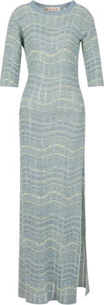 Marni slit maxi dress - women - Flax - 38 - Blue