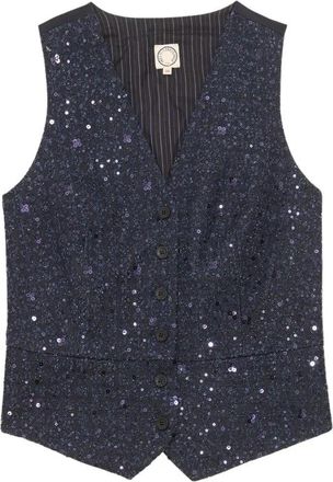 Ines De La Fressange Sanite Gilet - Dames - Bodywarmers - Blauw - M - Katoen - Jassen