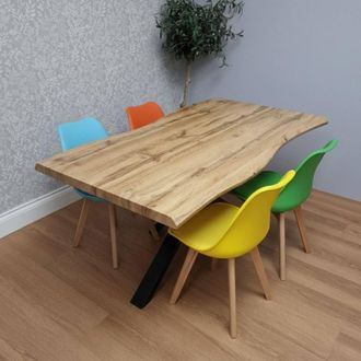 Kosy Koala Modern Dining Table with 4 Mix plastic Chairs with faux leather seats