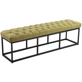 Clp Taburete Pie De Cama Amun Tela & Negro Verde 150 Cm