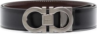 Ferragamo Reversible Gancini Riem - Heren - Riemen - Zwart - 100 CM - Leer - Accessoires
