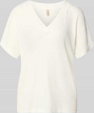 Soyaconcept Strickshirt mit V-Ausschnitt Modell Delia in Offwhite, Gr&ouml;&szlig;e XXL