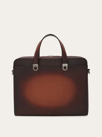 Ferragamo Men Gancini briefcase Brown