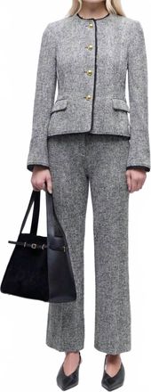 SIMKHAI Ivie Herringbone Blazer In Black White