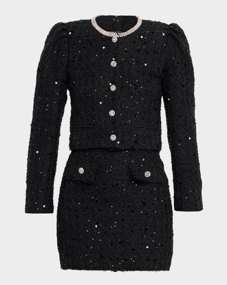Generation Love Chiara Embellished Tweed Jacket