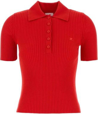 Courr&egrave;ges Womens Signature Polo - Red - Size X-Small