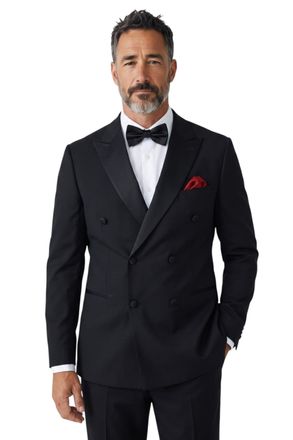 PAUL ANDREW Mens Black Double Breasted Formal 2 Piece Suit - Harry