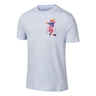 Nike Jordan Mens Air Jordan x Zion Crossover Alphabet Printing Round Neck Short Sleeve White T-Shirt DR2125-453