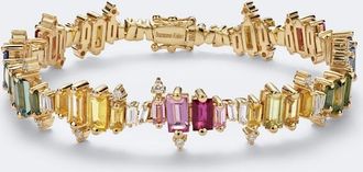 Suzanne Kalan Pulsera de oro de 18 ct con zafiros y diamantes