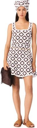 Maje Floral crochet dress in Brown/blue at Nordstrom, Size 38