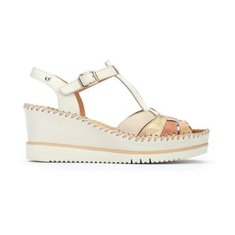 Pikolinos Aguadulce Sandal - Dames - Sleehakken - Wit - 41 EU - Leer - Schoenen