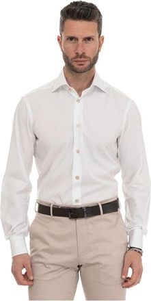 Kiton Dress Shirt - Heren - Zakelijke Overhemden - Wit - 4XL - Katoen - Overhemden