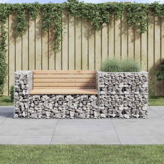 vidaXL Vidaxl - Banco De Jard&iacute;n Con Cesta De Gaviones Madera Maciza De Pino