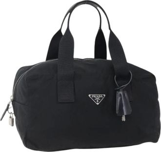 Prada Pre-owned Handbags, female, Black, Size: ONE SIZE Pre-owned Nylon Handbag