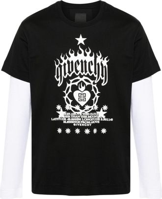 Givenchy layered-sleeve T-shirt - men - Cotton - L - Black