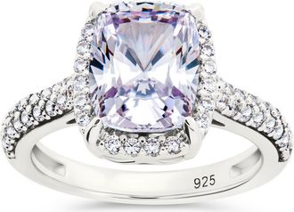 Sterling Forever Radiant Cut Cubic Zirconia Ring in Silver at Nordstrom, Size 6